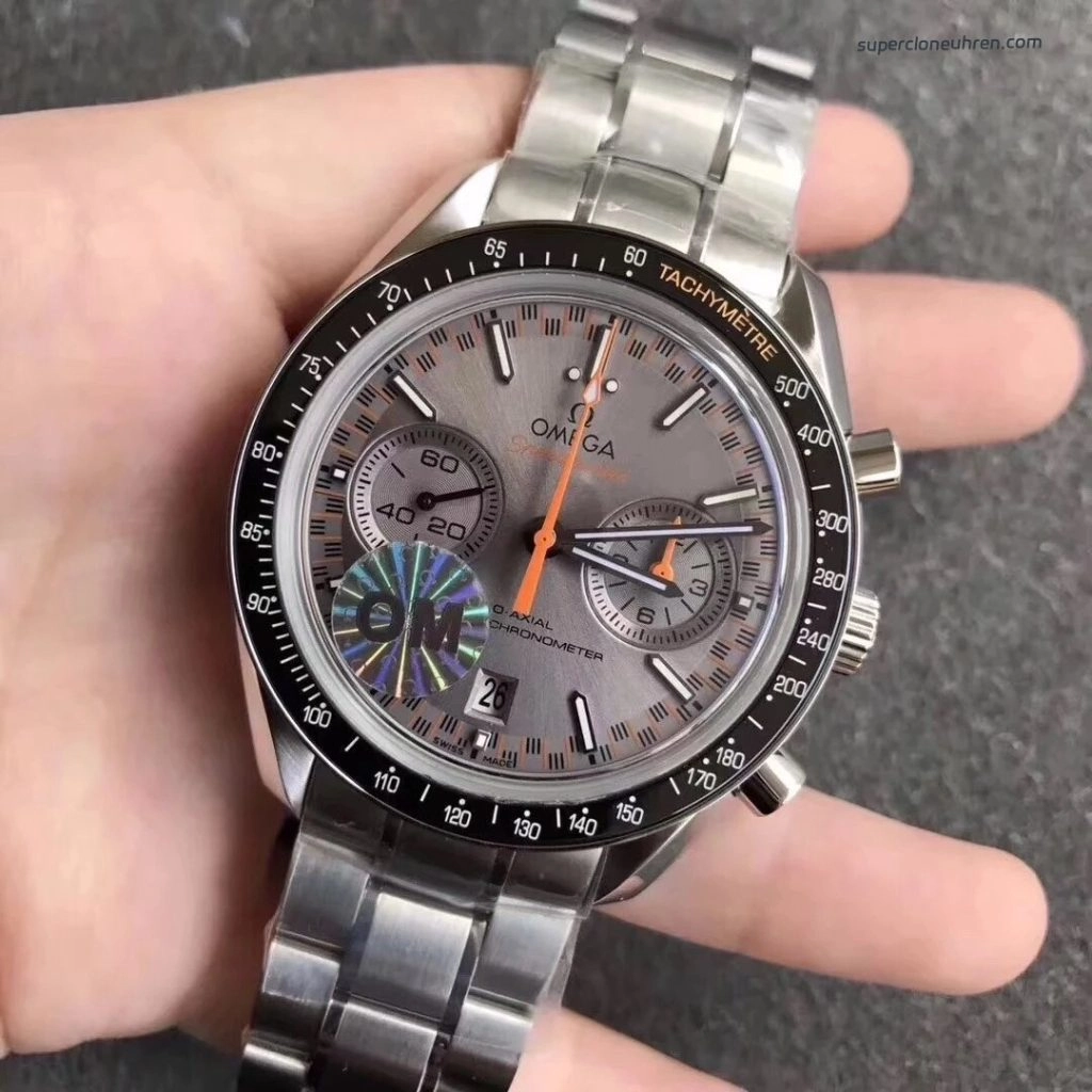 1:1 Super Clone Uhr Omega Speedmaster 329.30.44.51.06.001 graues Zifferblatt mit Stahlband 44,25 mm