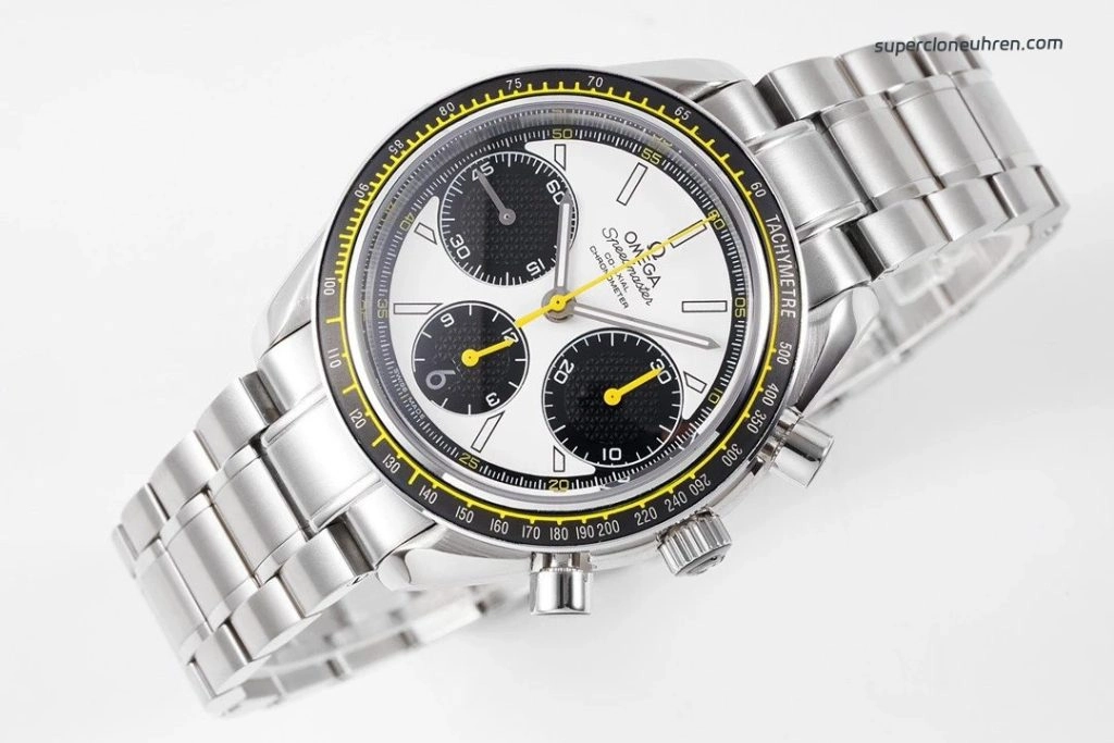 Super Clone Omega Speedmaster 326.30.40.50.04.001 weißes Zifferblatt Edelstahlband Chronograph 40mm