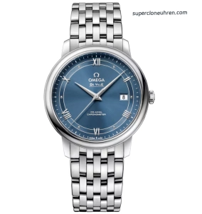 Premium Replica Uhr Omega De Ville 424.10.40.20.03.002 blaues Zifferblatt Edelstahlband 39,5 mm