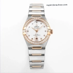 Premium Replica Uhr Omega Constellation 131.25.29.20.52.001 Roségold mit Diamantbesatz 29 mm