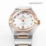 Premium Replica Uhr Omega Constellation 131.25.29.20.52.001 Roségold mit Diamantbesatz 29 mm