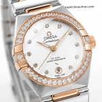 Premium Replica Uhr Omega Constellation 131.25.29.20.52.001 Roségold mit Diamantbesatz 29 mm