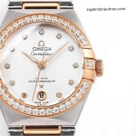 Premium Replica Uhr Omega Constellation 131.25.29.20.52.001 Roségold mit Diamantbesatz 29 mm