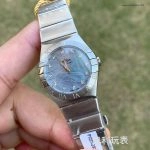 Premium Replica Uhr Omega Constellation 123.10.27.60.57.001 Perlmuttzifferblatt mit Diamantindizes 27mm