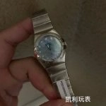 Premium Replica Uhr Omega Constellation 123.10.27.60.57.001 Perlmuttzifferblatt mit Diamantindizes 27mm