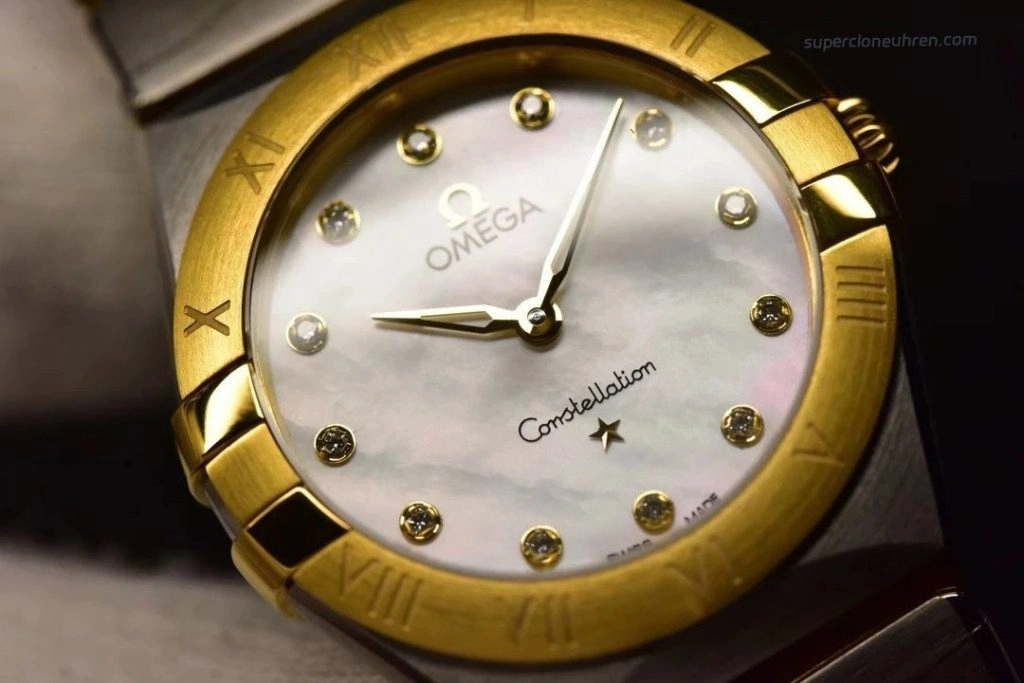 Super Clone Omega Constellation 131.10.28.60.55.002 Perlmutt-Zifferblatt Bicolor 28mm