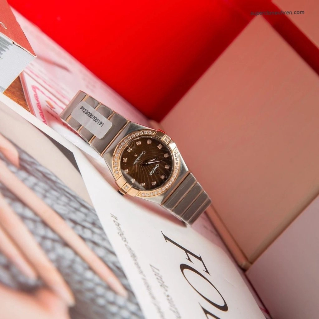 Premium Replica Uhr Omega Constellation 123.25.27.60.63.002 Bicolor mit Diamantbesatz 27mm