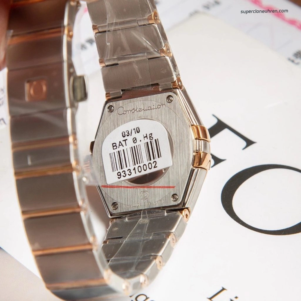 Premium Replica Uhr Omega Constellation 123.25.27.60.55.006 Roségold mit Diamantbesatz 27 mm