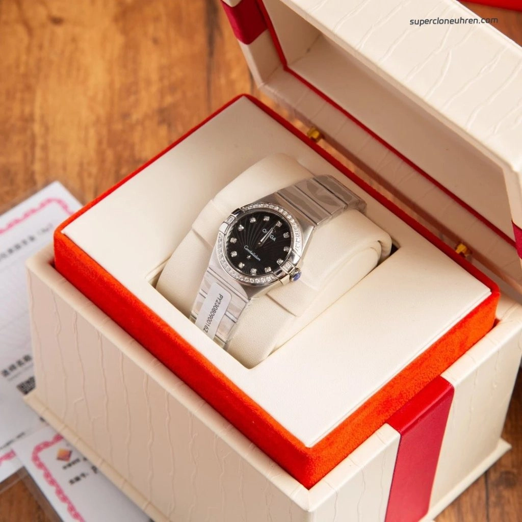 Premium Replica Uhr Omega Constellation 123.15.27.60.51.001 Edelstahl mit Diamantbesatz 27mm