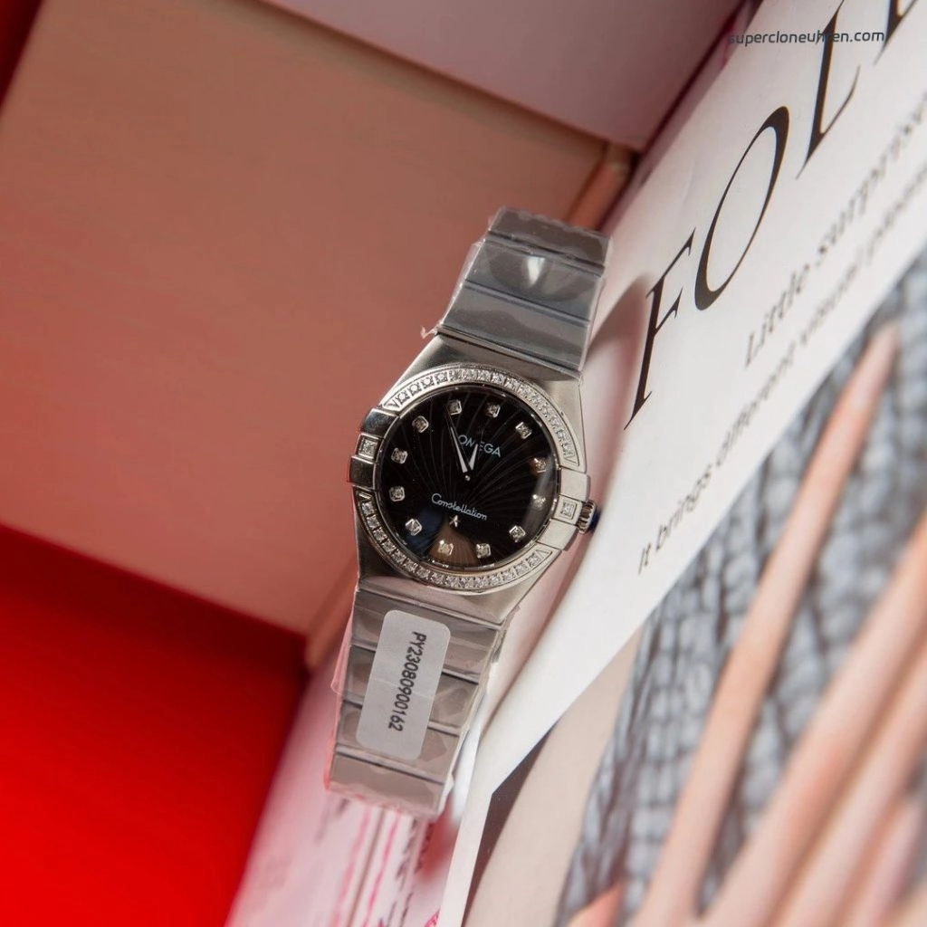 Premium Replica Uhr Omega Constellation 123.15.27.60.51.001 Edelstahl mit Diamantbesatz 27mm