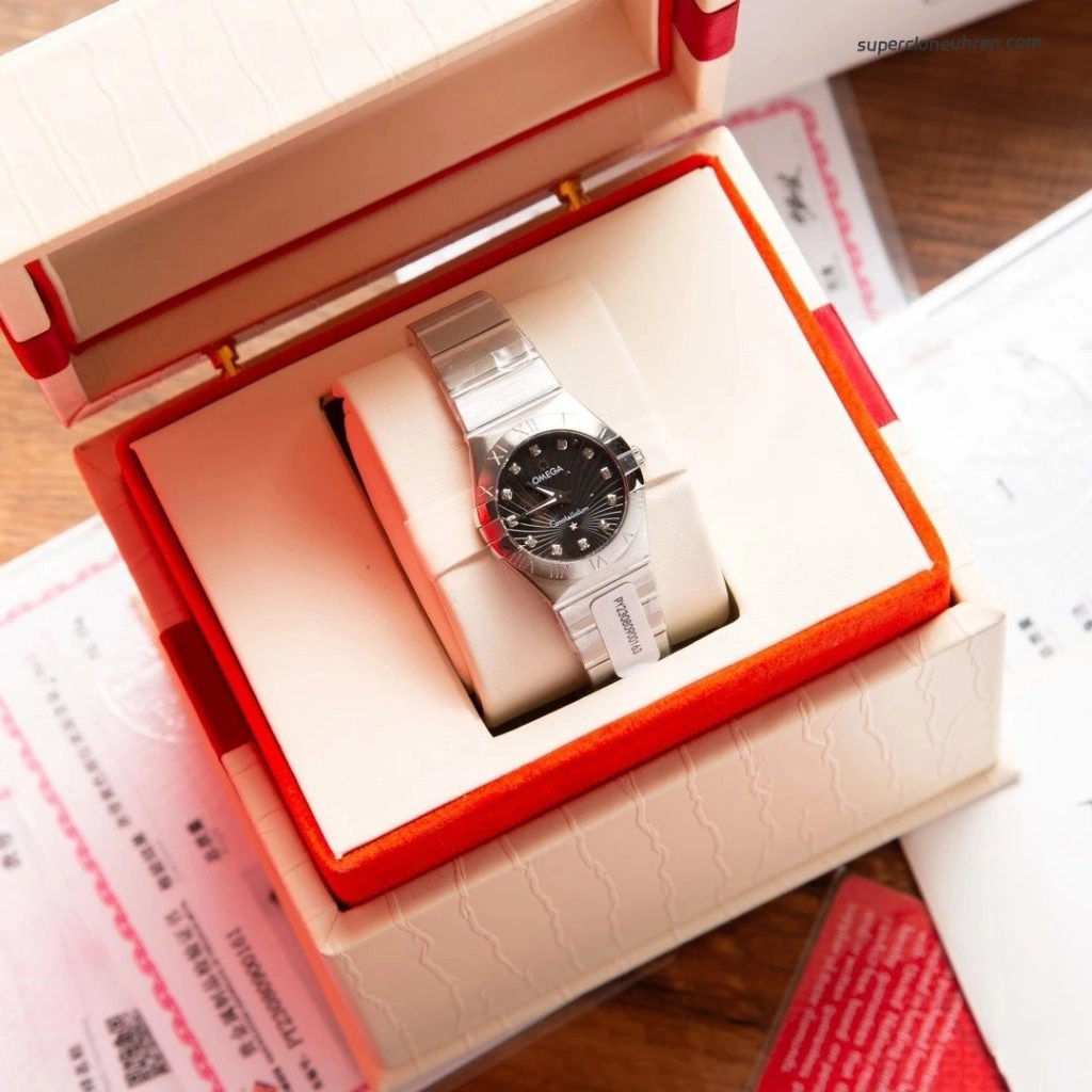 Premium Replica Uhr Omega Constellation 123.10.27.60.51.002 Edelstahl mit Diamantbesatz 27mm