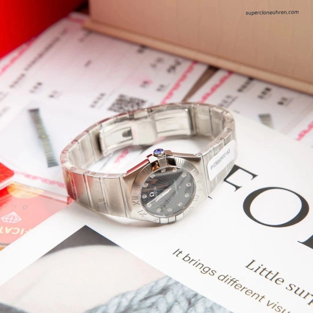 Premium Replica Uhr Omega Constellation 123.10.27.60.51.002 Edelstahl mit Diamantbesatz 27mm