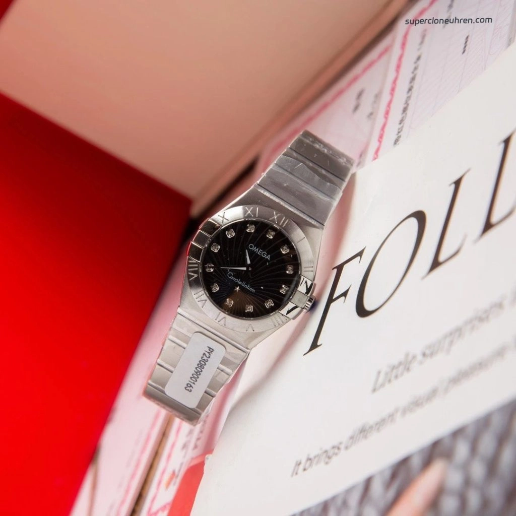 Premium Replica Uhr Omega Constellation 123.10.27.60.51.002 Edelstahl mit Diamantbesatz 27mm