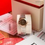 Premium Replica Uhr Omega Constellation 123.20.27.60.63.001 mit Diamanten und Bicolor-Look 27mm