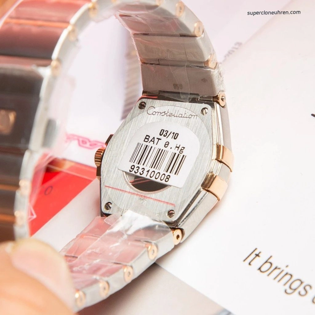 Premium Replica Uhr Omega Constellation 123.20.27.60.63.001 mit Diamanten und Bicolor-Look 27mm