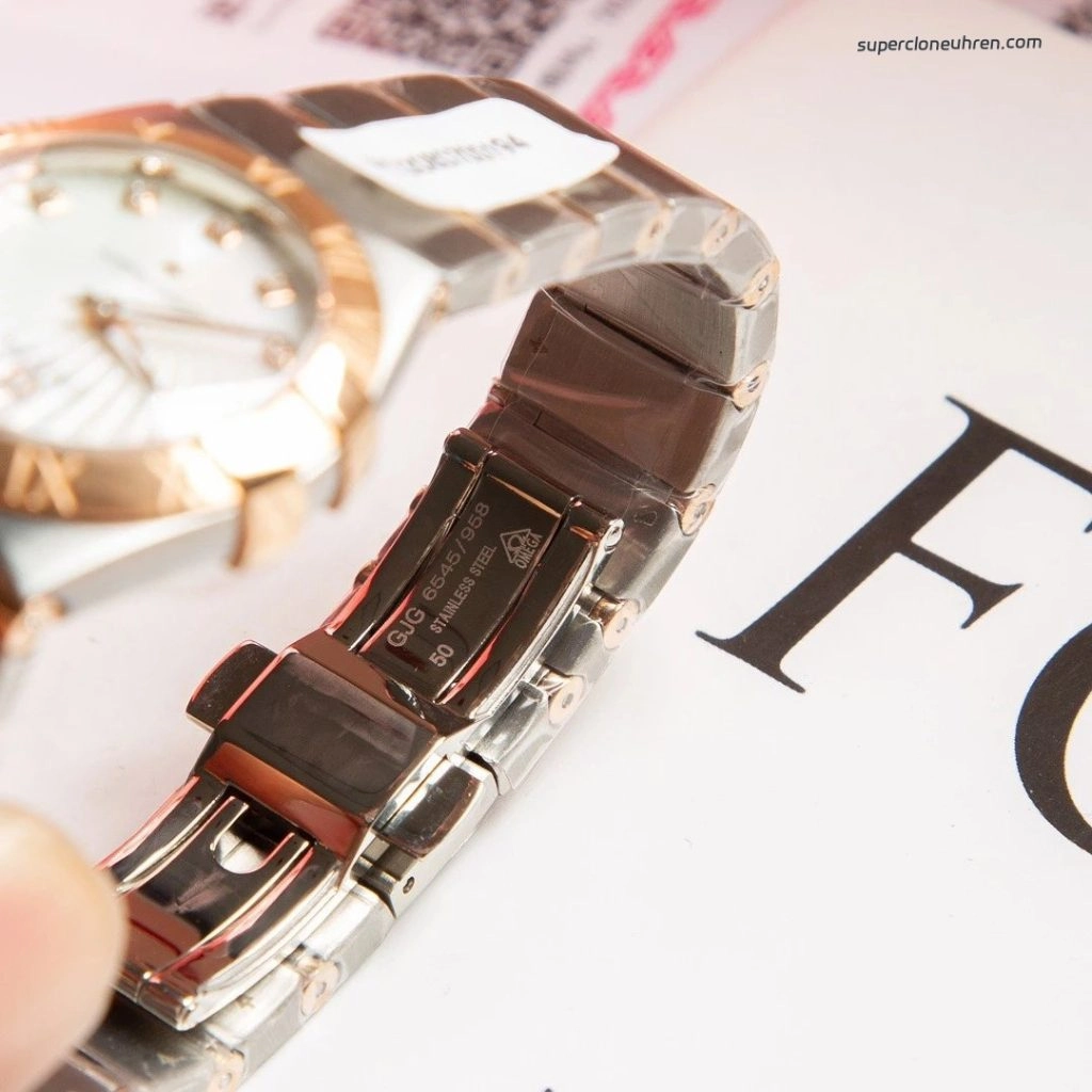 Premium Replica Uhr Omega Constellation 123.25.27.60.55.008 Bicolor mit Diamantbesatz 27mm