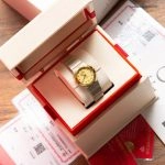 Premium Replica Uhr Omega Constellation 123.20.27.60.58.001 Bicolor mit Diamantbesatz 27mm