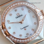 Premium Replica Uhr Omega Constellation 131.25.28.60.55.001 Perlmuttzifferblatt Roségold 28mm