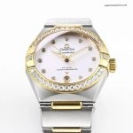 Premium Replica Uhr Omega Constellation 131.25.29.20.52.002 Stahl-Gelbgold mit Diamantbesatz 29mm