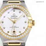 Premium Replica Uhr Omega Constellation 131.25.29.20.52.002 Stahl-Gelbgold mit Diamantbesatz 29mm