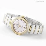 Premium Replica Uhr Omega Constellation 131.25.29.20.52.002 Stahl-Gelbgold mit Diamantbesatz 29mm