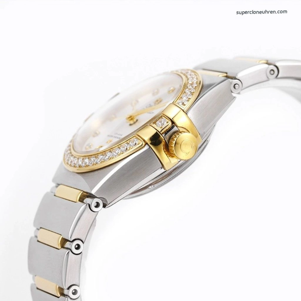 Premium Replica Uhr Omega Constellation 131.25.29.20.52.002 Stahl-Gelbgold mit Diamantbesatz 29mm