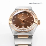 Premium Replica Uhr Omega Constellation 131.25.29.20.63.001 in Roségold mit Diamanten 29mm