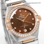 Premium Replica Uhr Omega Constellation 131.25.29.20.63.001 in Roségold mit Diamanten 29mm