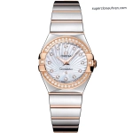 Premium Replica Uhr Omega Constellation 123.25.27.60.55.006 Roségold mit Diamantbesatz 27 mm