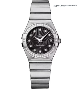 Premium Replica Uhr Omega Constellation 123.15.27.60.51.001 Edelstahl mit Diamantbesatz 27mm