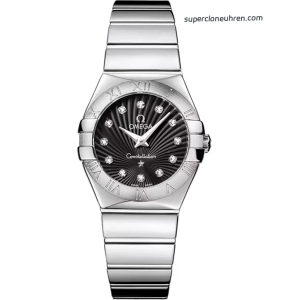 Premium Replica Uhr Omega Constellation 123.10.27.60.51.002 Edelstahl mit Diamantbesatz 27mm