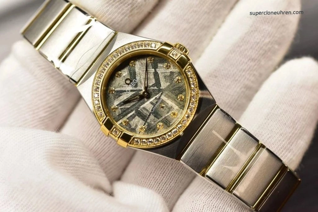 Premium Replica Uhr Omega Constellation 131.25.28.60.99.002 Bicolor mit Diamantbesatz 28mm