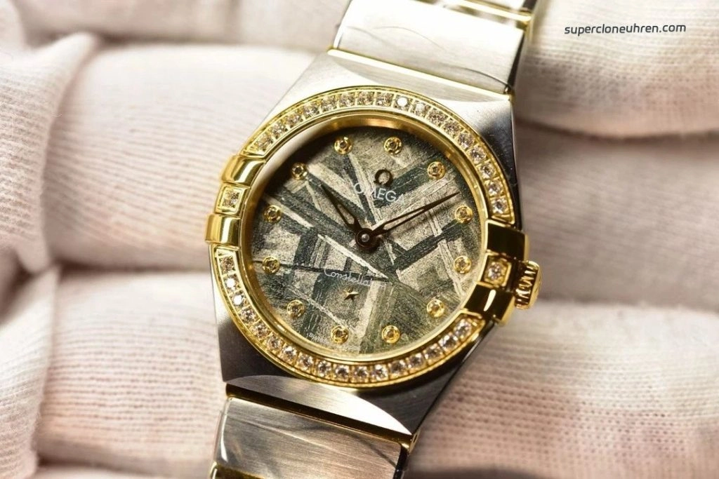 Premium Replica Uhr Omega Constellation 131.25.28.60.99.002 Bicolor mit Diamantbesatz 28mm