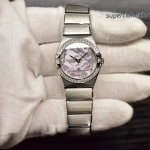 Premium Replica Uhr Omega Constellation 131.15.28.60.99.001 mit Diamantbesatz und Edelstahlband 28 mm