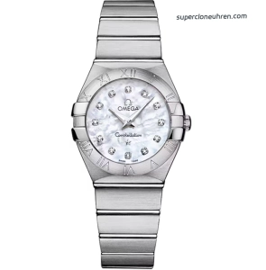 Premium Replica Uhr Omega Constellation 123.10.27.60.55.001 Perlmutt-Zifferblatt mit Diamantbesatz 27mm