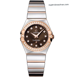 Premium Replica Uhr Omega Constellation 123.25.27.60.63.002 Bicolor mit Diamantbesatz 27mm