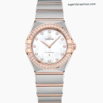 Premium Replica Uhr Omega Constellation 131.25.28.60.55.001 Perlmuttzifferblatt Roségold 28mm