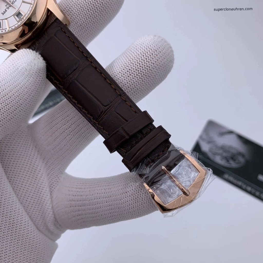 Premium Replica Uhr Patek Philippe Komplikationen 5205R-001 Roségold Mondphase 40mm