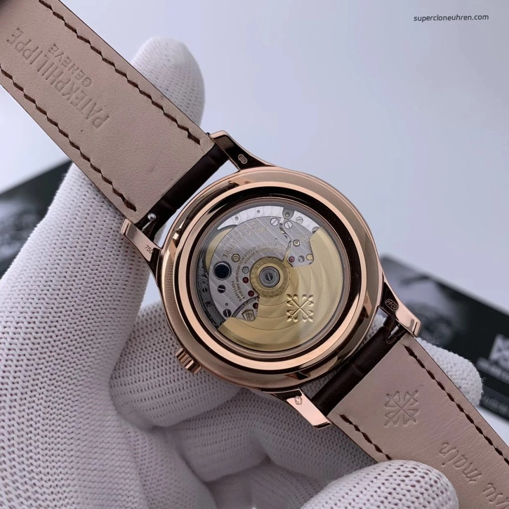 Premium Replica Uhr Patek Philippe Komplikationen 5205R-001 Roségold Mondphase 40mm