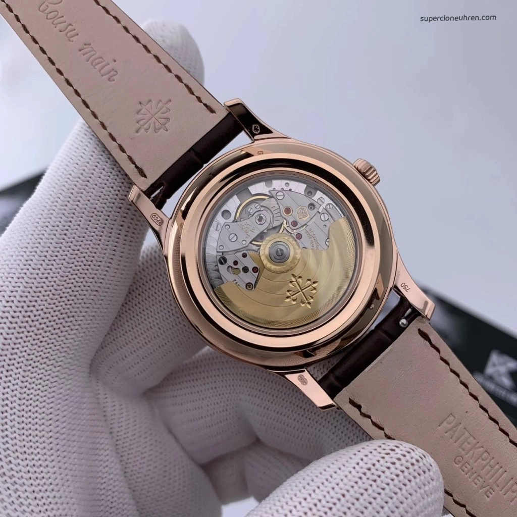Premium Replica Uhr Patek Philippe Komplikationen 5205R-001 Roségold Mondphase 40mm