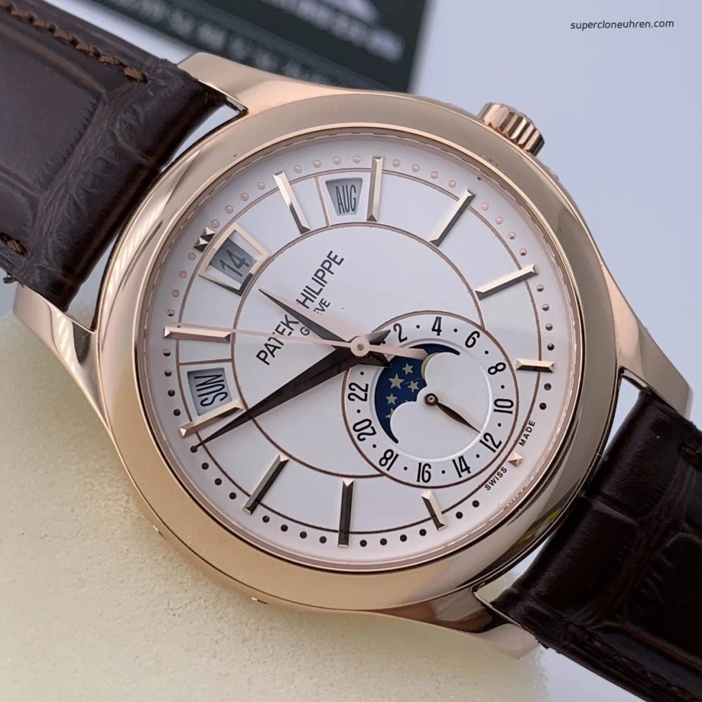 Premium Replica Uhr Patek Philippe Komplikationen 5205R-001 Roségold Mondphase 40mm