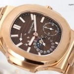 Premium Replica Uhr Patek Philippe Nautilus 5712/1R-001 Roségold mit braunem Zifferblatt 40mm