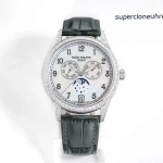 Premium Replica Uhr Patek Philippe Komplizierte Uhren 4948G-010 Perlmuttzifferblatt mit Diamantbesatz 38mm