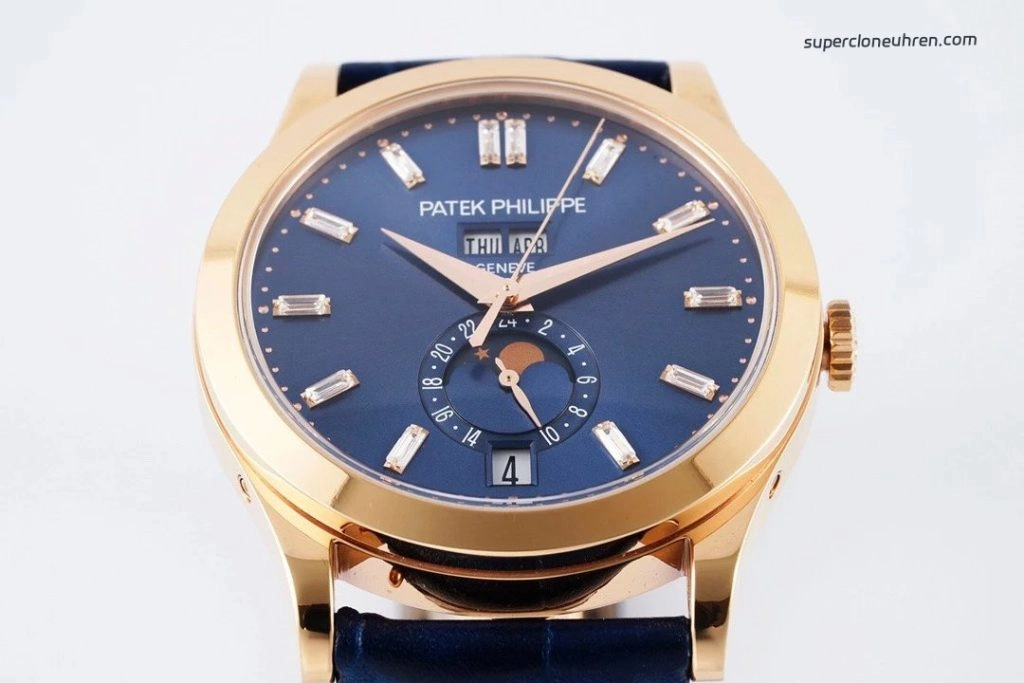 Premium Replica Uhr Patek Philippe Komplikationen 5396R-015 Roségold mit Diamantindizes 38,5 mm