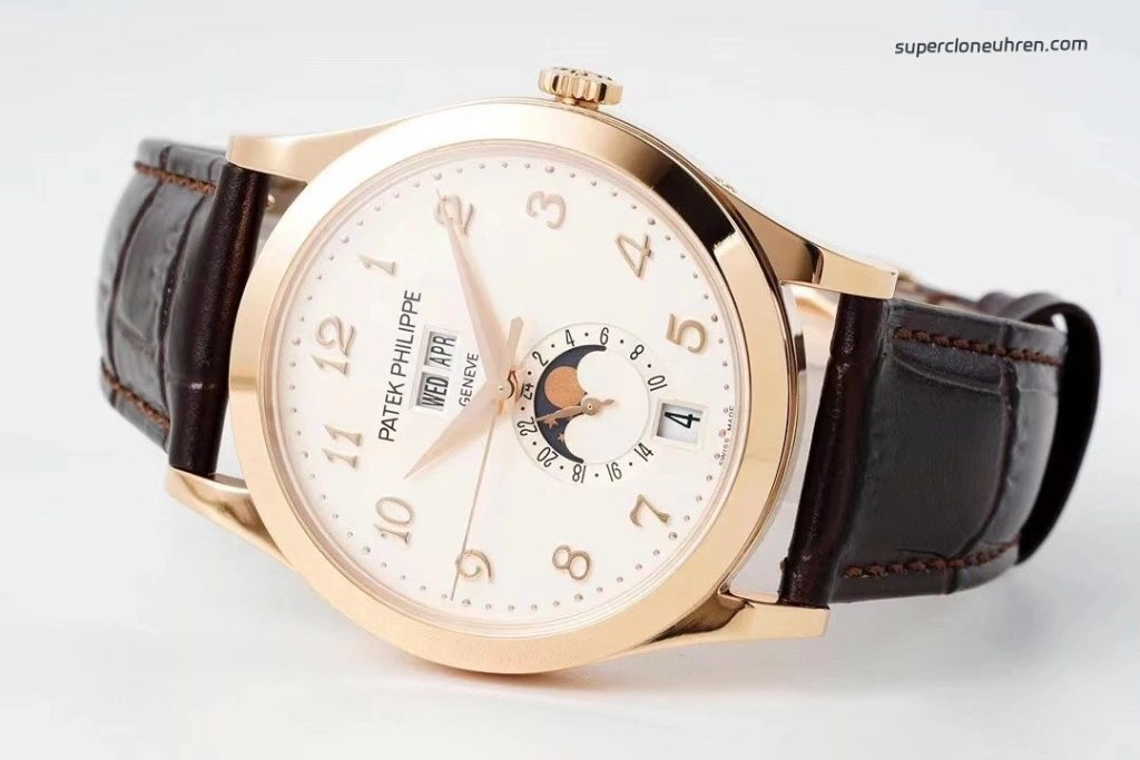 1:1 Super Clone Uhr Patek Philippe Komplikationen 5396R-012 Roségold mit Lederarmband 38,5mm