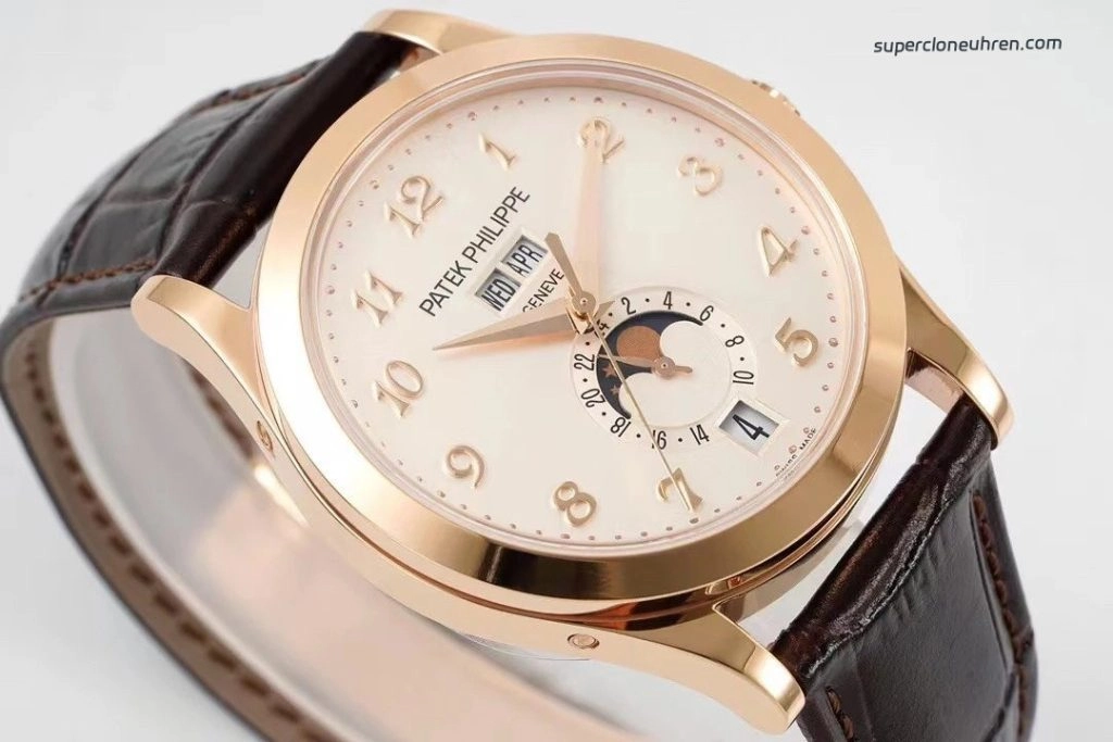 1:1 Super Clone Uhr Patek Philippe Komplikationen 5396R-012 Roségold mit Lederarmband 38,5mm