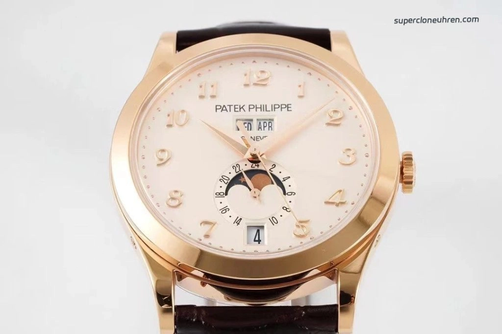 1:1 Super Clone Uhr Patek Philippe Komplikationen 5396R-012 Roségold mit Lederarmband 38,5mm