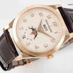 1:1 Super Clone Uhr Patek Philippe Komplikationen 5396R-012 Roségold mit Lederarmband 38,5mm
