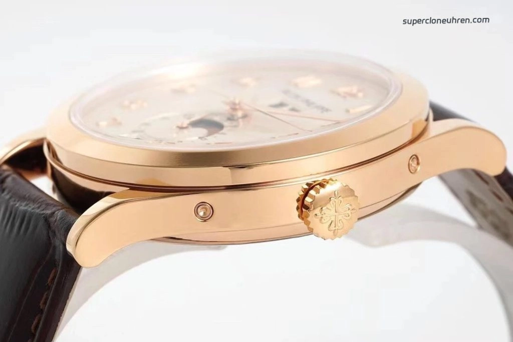 1:1 Super Clone Uhr Patek Philippe Komplikationen 5396R-012 Roségold mit Lederarmband 38,5mm