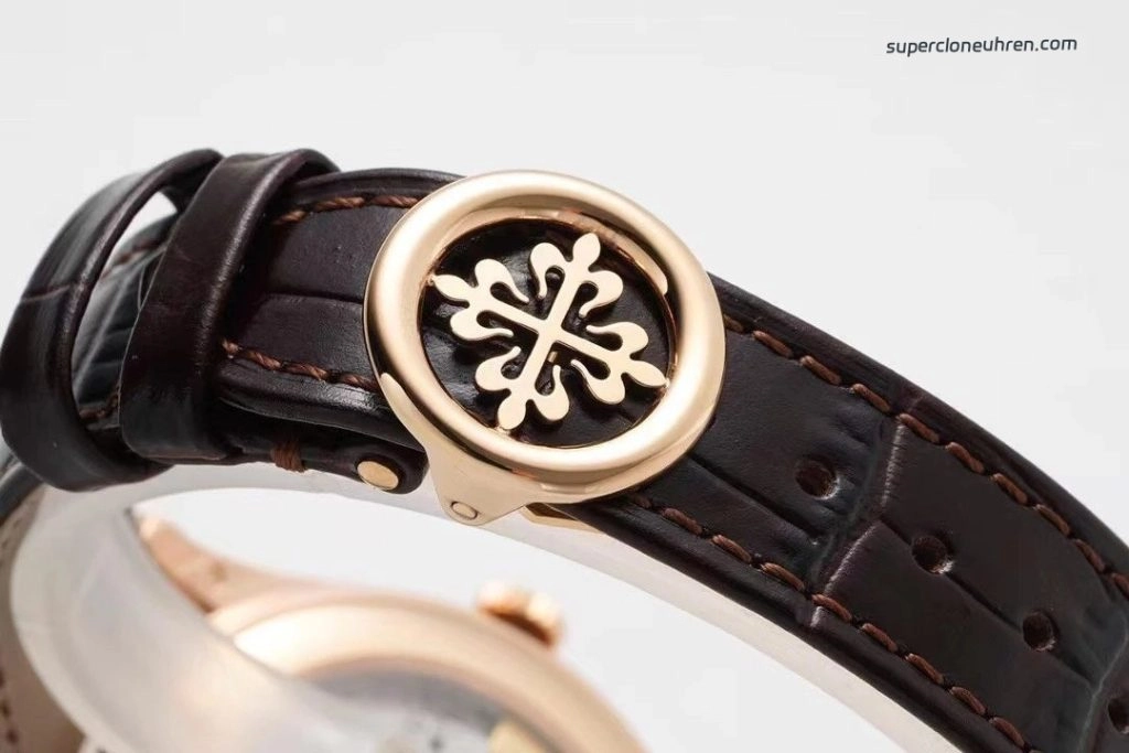 1:1 Super Clone Uhr Patek Philippe Komplikationen 5396R-012 Roségold mit Lederarmband 38,5mm